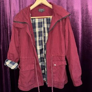 POL Burgundy Jacket with Plaid Lining